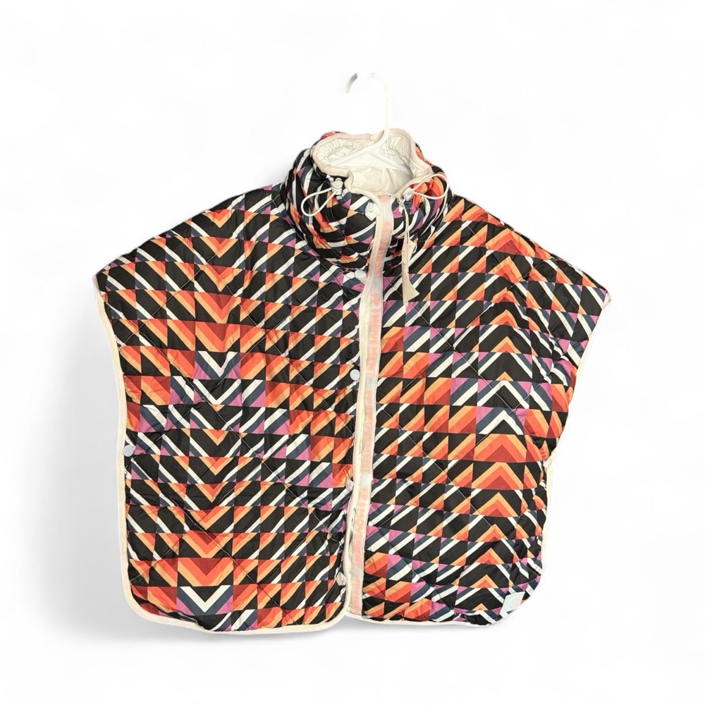 NWOT Free People Movement Chill Out Print Packable Puffer Poncho 
Geometric - Picture 2 of 4